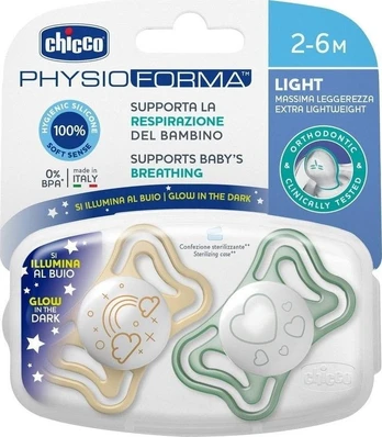 Čiulptukas Chicco PhysioForma Light, 2-6 mėn, 2vnt.