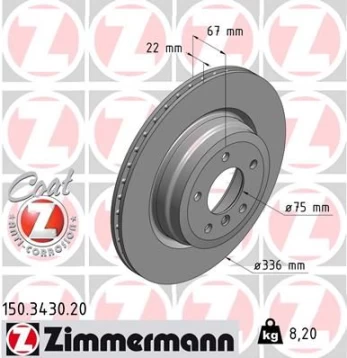 Stabdžių diskas ZIMMERMANN 150.3430.20