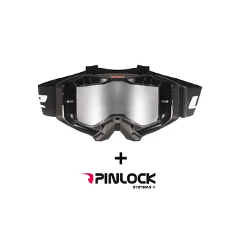 LS2 AURA PRO GOGGLE BLACK WITH IRIDIUM VISOR akiniai