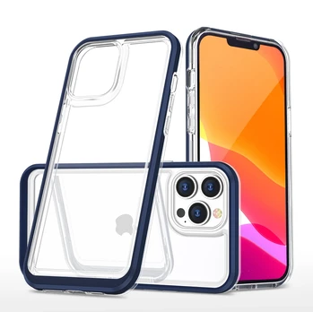 Hurtel Skaidrus 3in1 dėklas iPhone 13 Pro Max – mėlynas