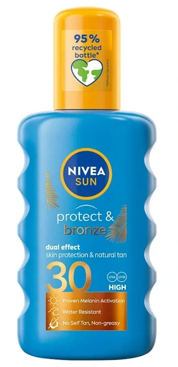 Stiprinantis įdegį purškiklis kūnui Nivea Protect & Bronze SPF30, 200 ml