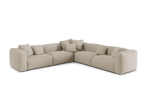 Modular Symmetrical Corner Sofa, "Martina", 5 Seats, 312x312x75, Light Beige