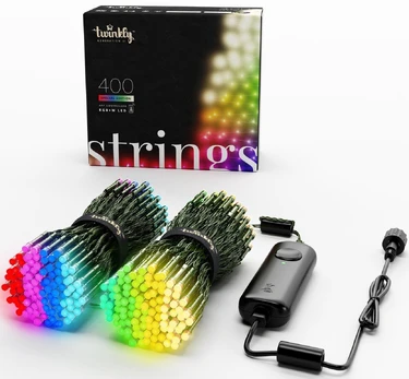 Twinkly Strings Smart LED Lights 400 RGBW (Multicolor + White), 32m, Black wire | TWS400SPP-BEU