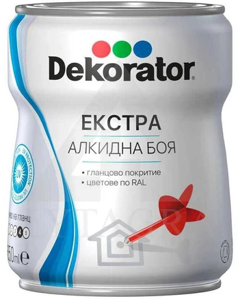 Blizgi alkidinė emalė DEKORATOR EXTRA, balta RAL9016, 2.5 l