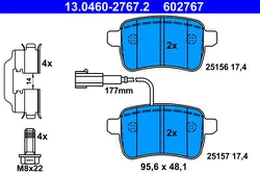 ATE 13.0460-2767.2 Brake pad set