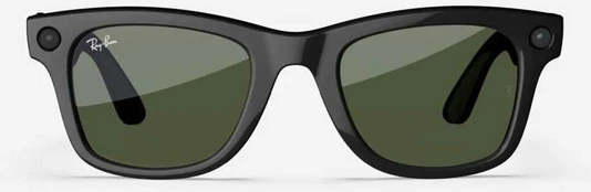 RayBan Meta Wayfarer Shiny Juodas/Žalias