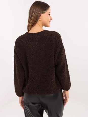 Sweter-MI-SW-3WB219.21-ciemny brązowy