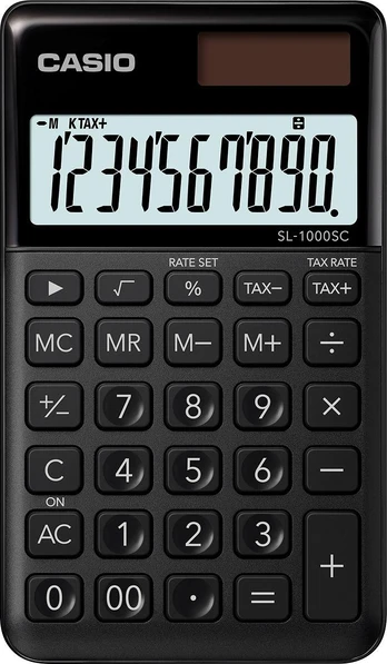 Skaičiuotuvas CASIO SL-1000SC, 120x71x9 mm, juoda sp.