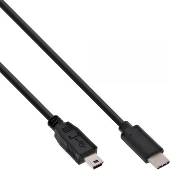 USB kabelis InLine USB-C - miniUSB 3 m juodasis (35753)