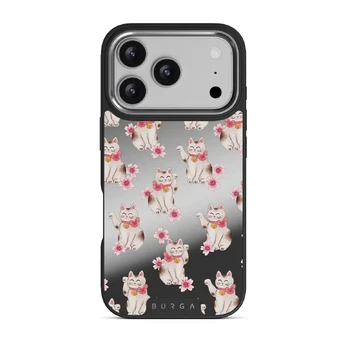 Maneki Neko - iPhone 17 Pro Case, Elite Mirror Dark (MagSafe) / Silver