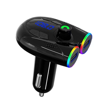 FM moduliatorius G68 Bluetooth 5.0,USB+USB-C, juoda