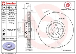 Stabdžių diskas BREMBO 09.D898.13 kaina
