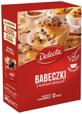 Delecta Keksiukai su šokolado drožlėmis 280g formelės