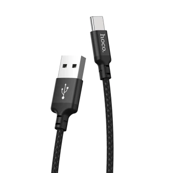 Cablu de Date USB-A la Type-C 3A, 2m - Hoco Times Speed (X14) - Black