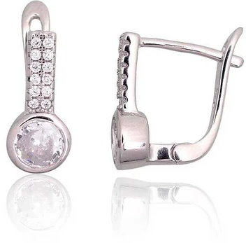 Sidabriniai auskarai ant cilindrinės spynos - 3.6 g. - 14.5 mm.