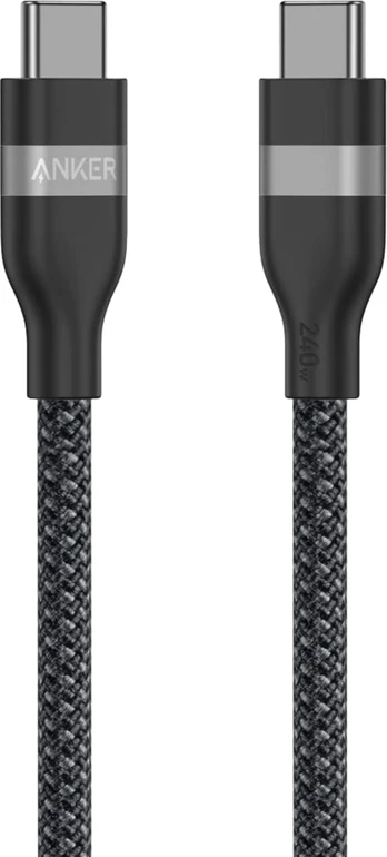 Laidas Anker USB-C to USB-C Cable (3ft, 240W, Upcycled-Braided) Black
