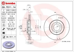 Stabdžių diskas BREMBO 09.7011.11 kaina