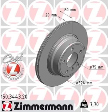 Stabdžių diskas ZIMMERMANN 150.3443.20