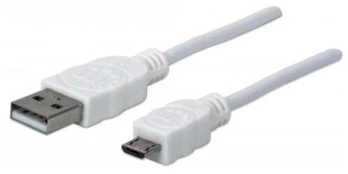 MANHATTAN USB 2.0 Anschlußkabel 1m A-St/Micro-B-St. baltas