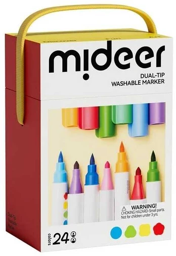 Mideer Dvipusiai nuplaunami flomasteriai 24vnt