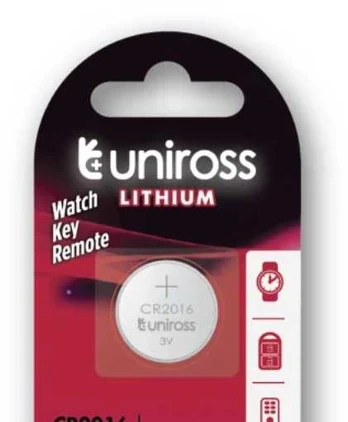 Uniross Batteries Lithium Button CR2016 3V - BL1