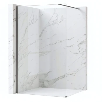 Walk-In dušo sienelė Rea Flexi, Transparent / Titanium, 70 cm