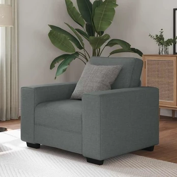 Sofa-kėdė, tamsiai pilka, 100x77x82 cm, audinys