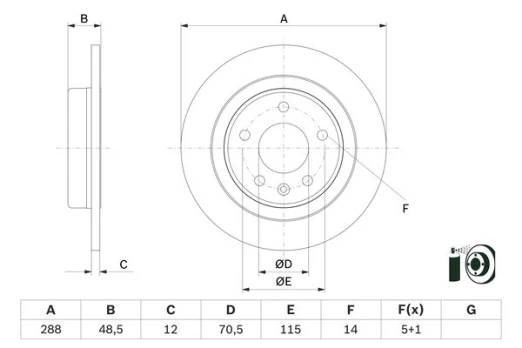 BOSCH 0 986 479 F83 Brake Disc