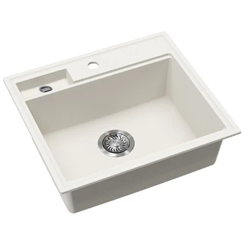Akmens masės plautuvė HELIKA Quadro SQU100-710W, baltos spalvos
