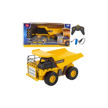 Lean Toys Remote Controlled Construction Dump Truck RC LED Lights 1:24