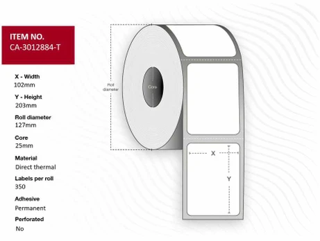 Capture Label 102 x 203mm, core 25mm,