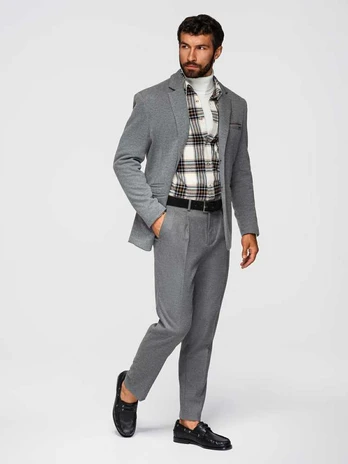 men's blazer - dark pilka