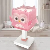Vaikų stalo lempa „Little Pink Owl“, G4, plotis 14 cm