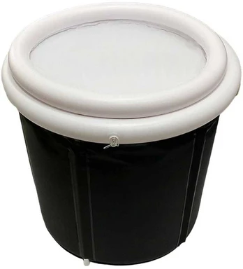 Foldable portable inflatable bathtub 75 x 80 cm juodas