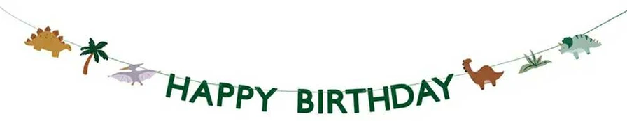 Banner Happy Birthday Dino, 3 m, mix