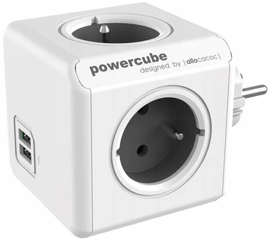 Skirstymo lizdų blokas allocacoc Power-cube su 4 lizdais ir 2 Usb jungtimis