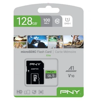 PNY Elite microSDXC 128GB + SD adapteris