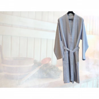 Chalatas Unisex Waffle Grey L
