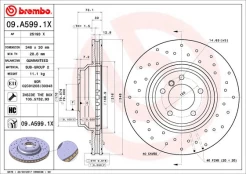 Stabdžių diskas BREMBO 09.A599.1X kaina