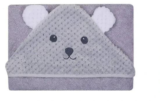 Bathing cover - 322 - TERRY - SOFT/CORAL - MIŚ - size 100x100 - GREY