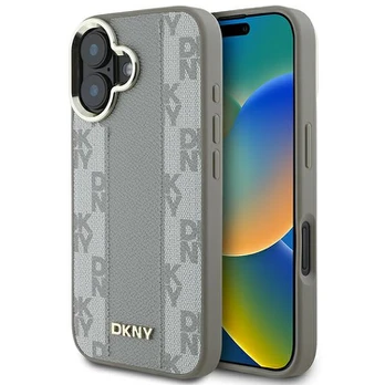 DKNY DKHMP16SPCPVSLE iPhone 16 6.1" smėlio spalva/beige hardcase Checkered Pattern Magsafe