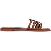 Šlepetės Tommy Hilfiger Th Script Flat Mule Lth FW0FW09368 Ruda