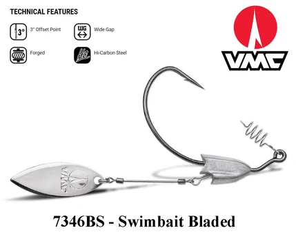 Ofsetinis kabliukas VMC 7346BS – Swimbait Bladed 9/0