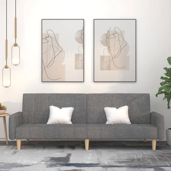 Dvivietė sofa-lova, šviesiai pilkos spalvos, audinys