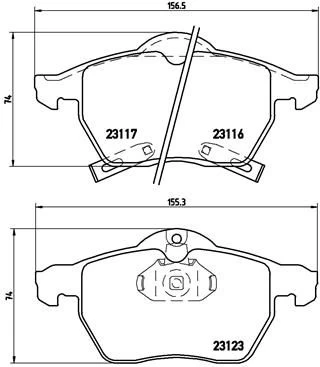 Stabdžių trinkelių rinkinys, diskinis stabdys BREMBO P 59 048