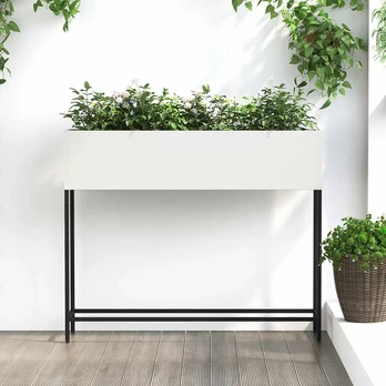 Pakeltas Sodo Sodininkas 100x26x82 cm Baltas Plienas