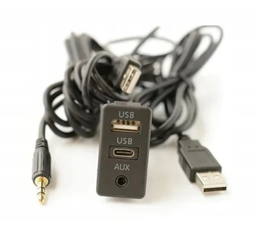 Usb prievado panelis type-c aux usb ilgiklis adapteris 3