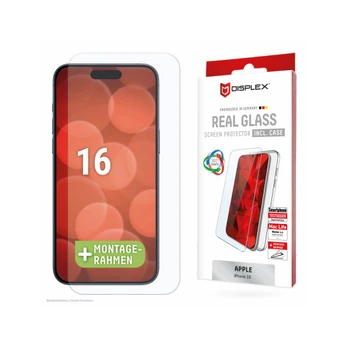 Real Glass+ Case iPhone 16 , 2D-Glass