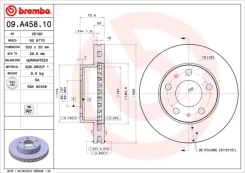 Stabdžių diskas BREMBO 09.A458.10 kaina