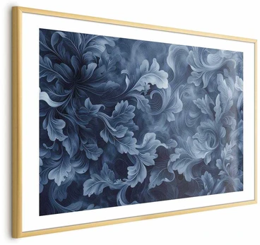 Artgeist Plakatas - Dense, Dark Mėlyna Abstract Ornaments